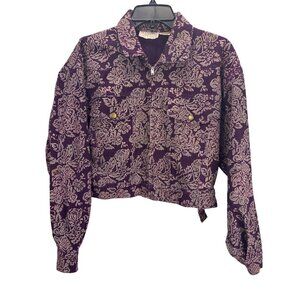 Passports Purple Pattern Jean Jacket Women’s Size Small Retro